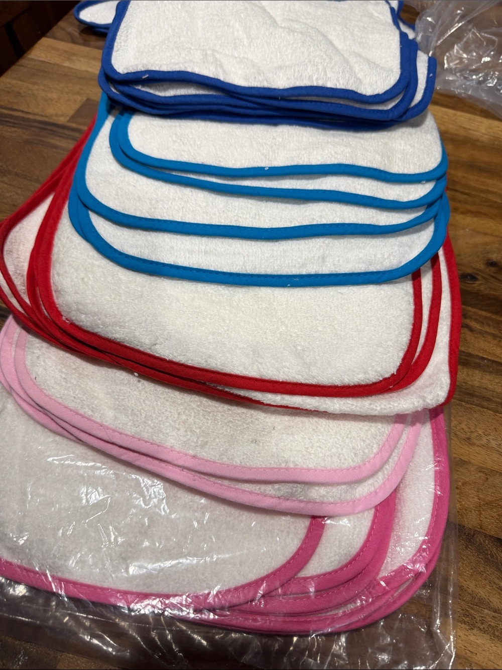 Rabbit Skins 1003 Set of White Terry Baby Bibs with Color Trim - lot of 36